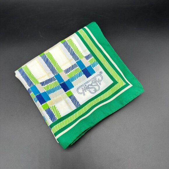 Vintage Italian Scarf Head Wrap Miss Ty Made in Italy Green St Patricks Day 80s - Picture 1 of 9